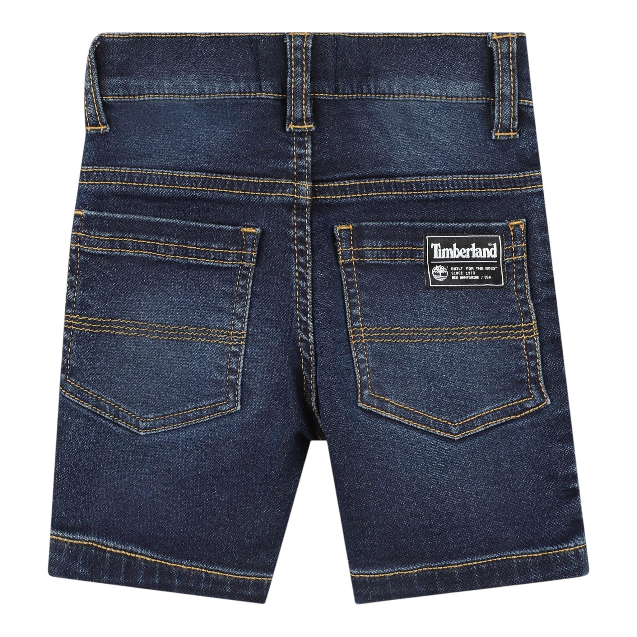 Timberland Bermuda In Denim Tinta Unita con Girovita Regolabile per Neonato T60497 BLU TIMBERLAND 