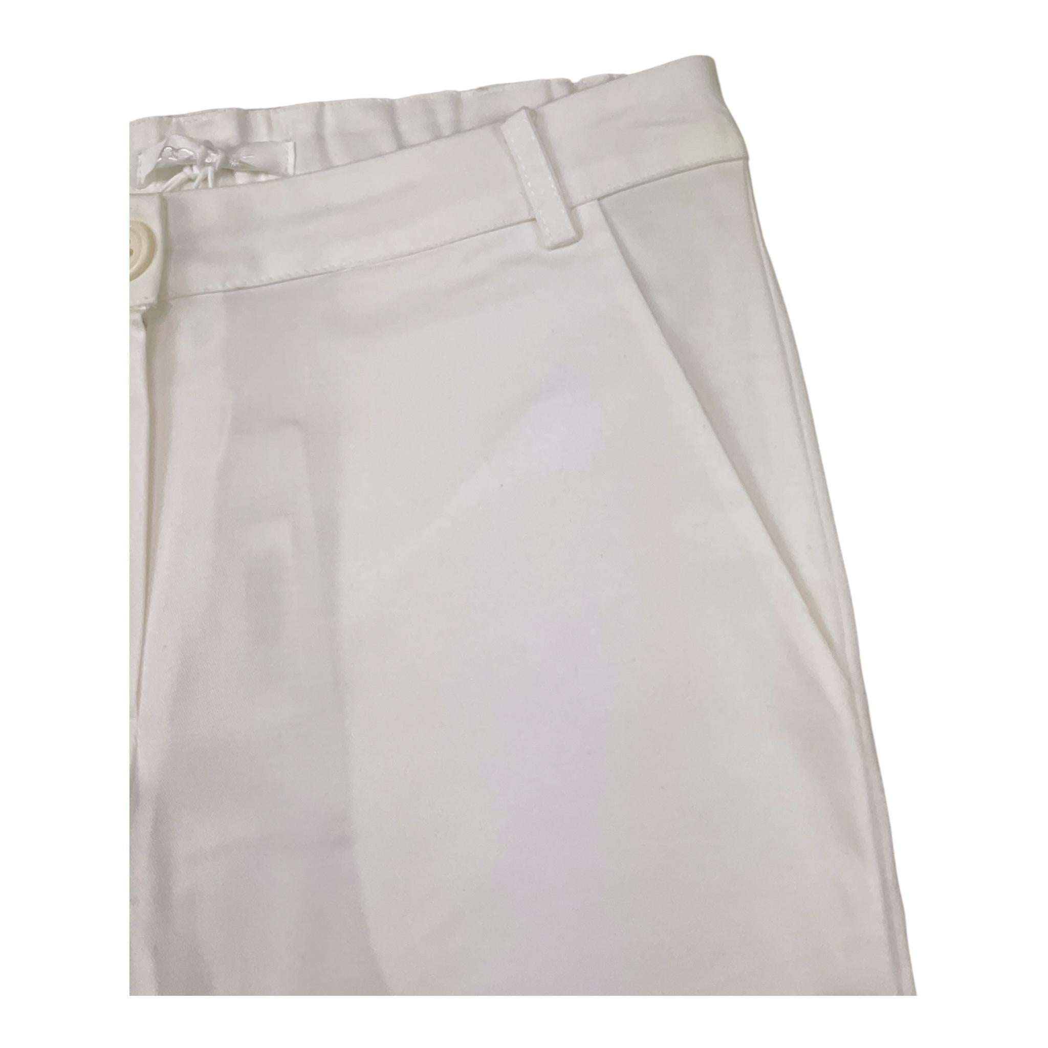 Met Pantalone Tinta Unita con Elastico In Vita per Bambina ME337 BIANCO MET 