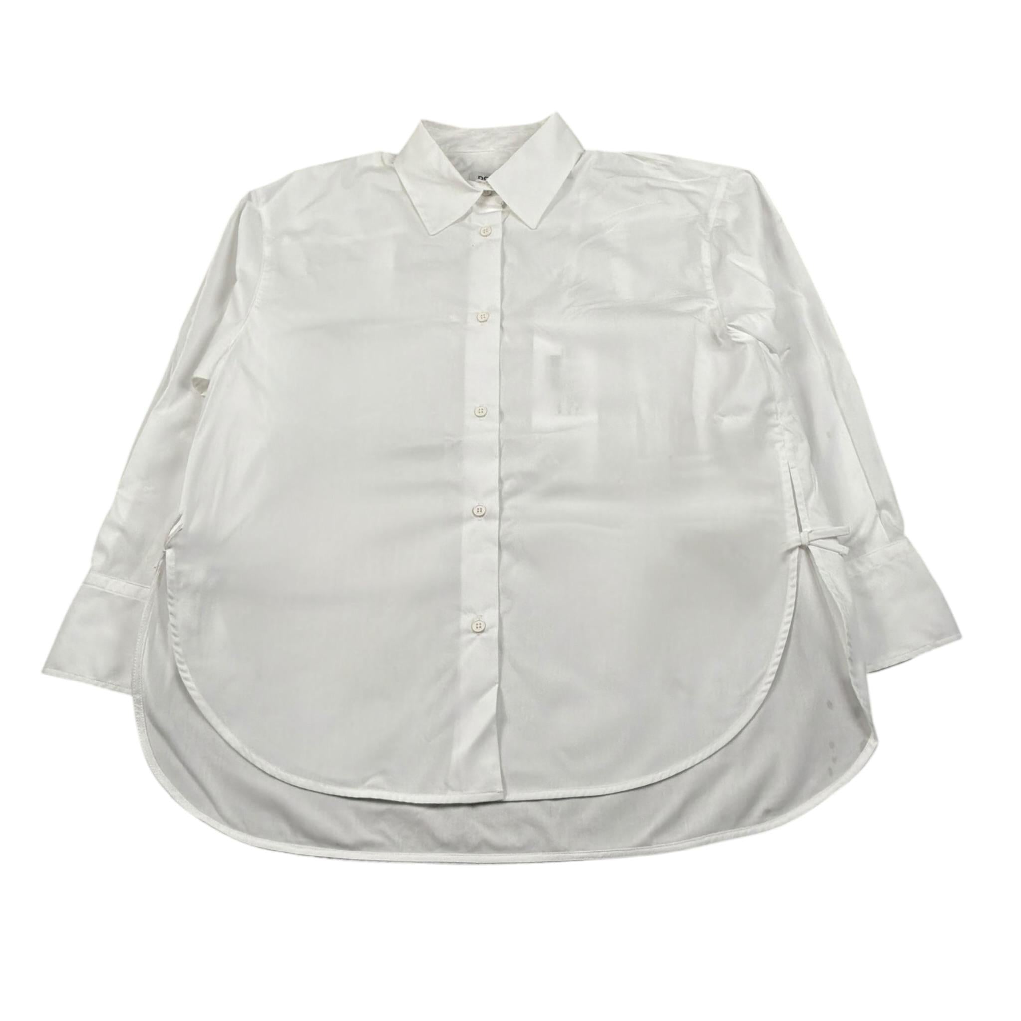 Dondup Camicia Manica Lunga Tinta Unita con Ricamo Logo per Bambina DFCA037XX BIANCO DONDUP 
