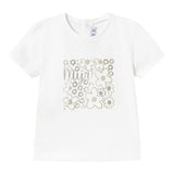 Mayoral T-Shirt Girocollo Tinta Unita con Stampa per Neonata 105N BIANCO MAYORAL 