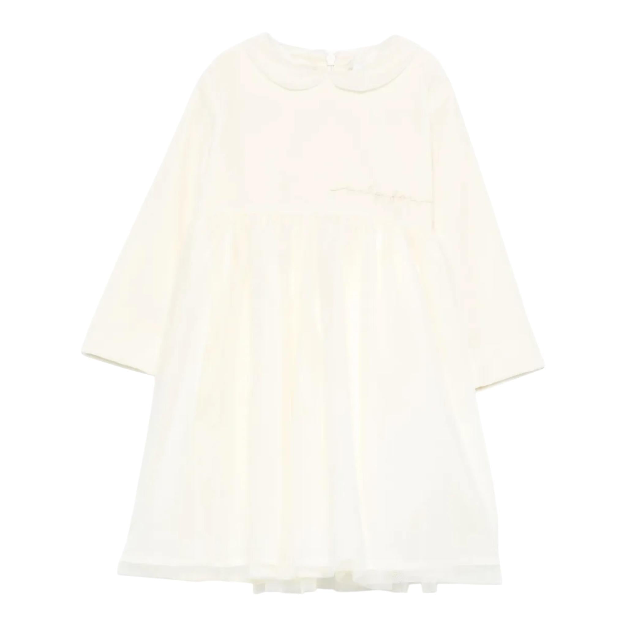 IL GUFO abito tinta unita con tulle Panna per Neonata A24VL585V0016 PANNA IL GUFO 