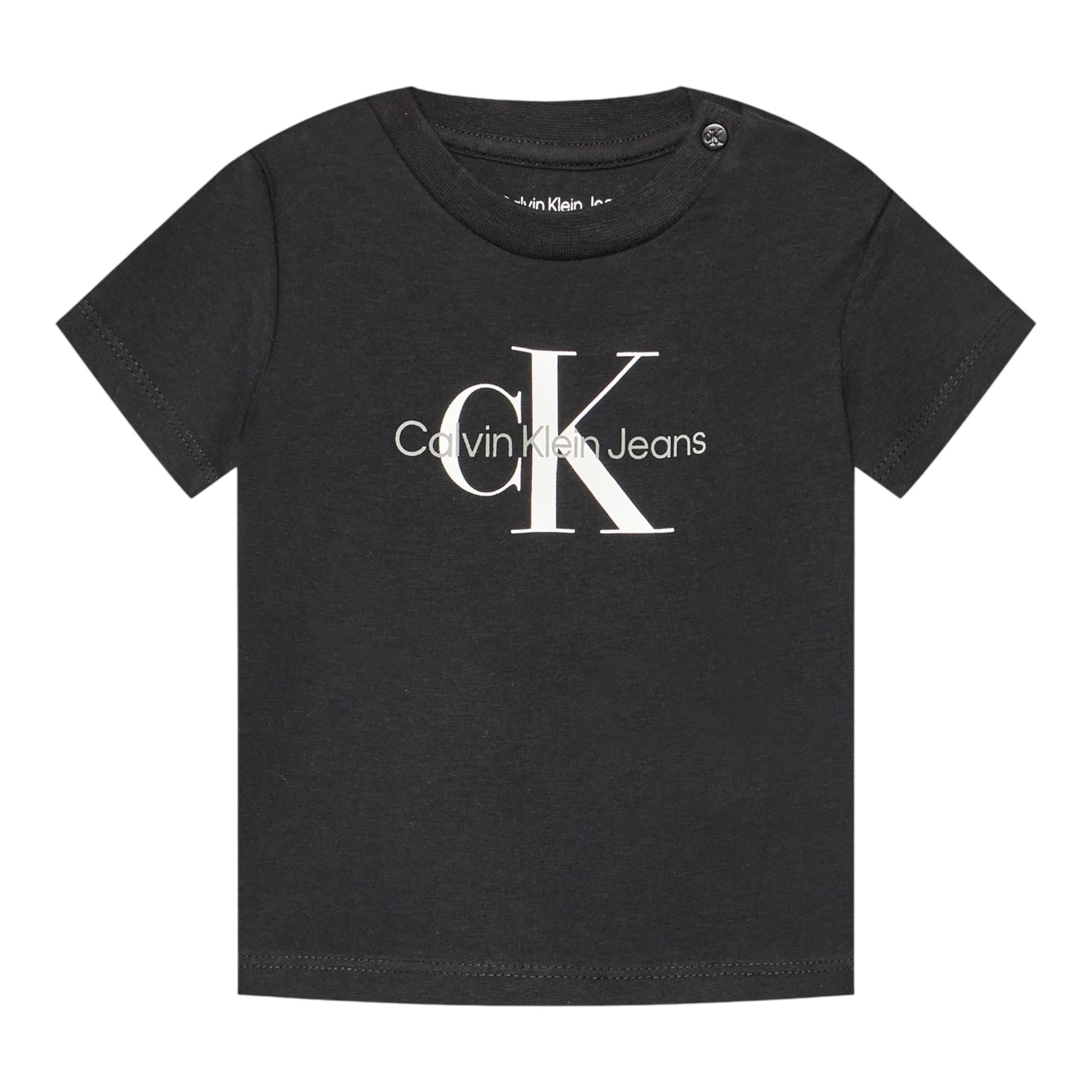 Calvin Klein T-Shirt tinta unita con Logo Nero per Neonato IN0IN00001XX NERO CALVIN KLEIN 