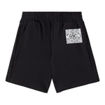 Moschino Bermuda In Felpa Tinta Unita con Stampe per Bambino HUQ028 NERO MOSCHINO 