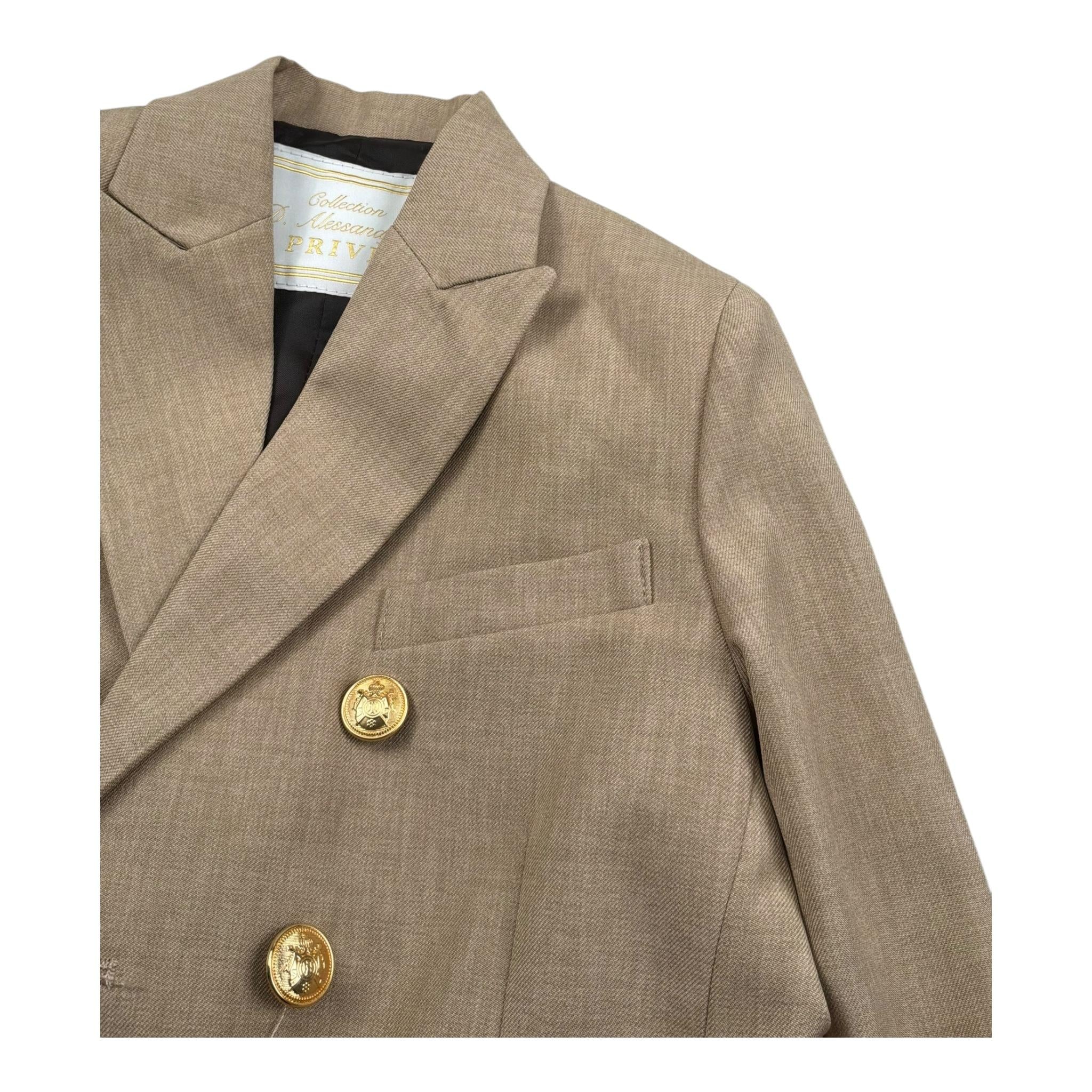 Daniele Alessandrini Giacca Tinta Unita Doppiopetto per Bambino 1235J00102 BEIGE DANIELE ALESSANDRINI 