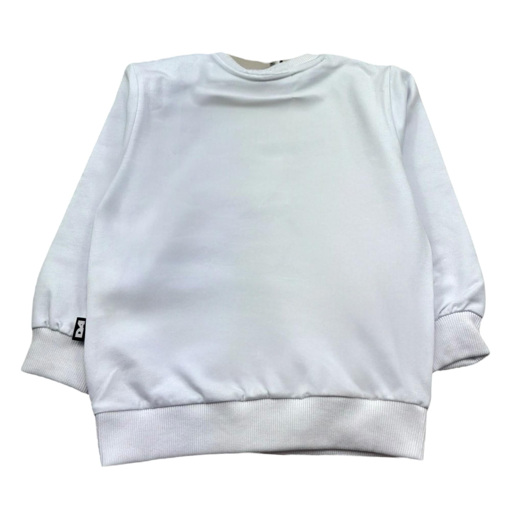 Daniele Alessandrini Felpa Chiusa Girocollo Tinta Unita con Stampa per Neonato 1295F00266 BIANCO DANIELE ALESSANDRINI 