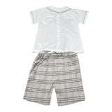 Malvi & Co Completo 2 Pezzi Camicia-Salpette Bianco per Neonato S24I130STLQ BIANCO MALVI & CO 