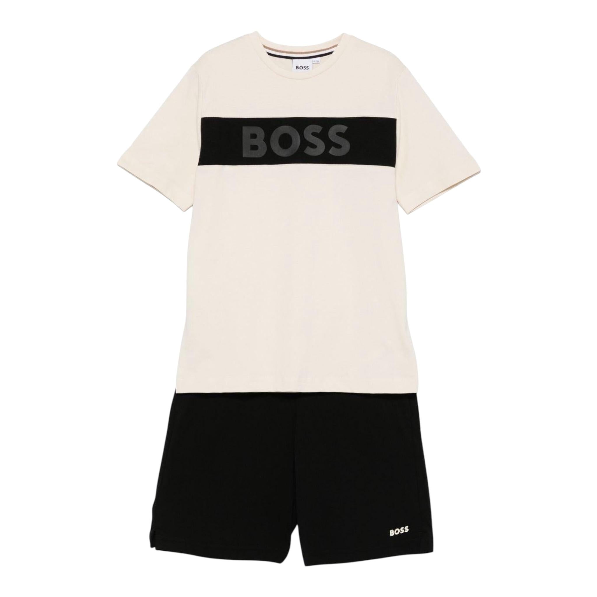 Boss Completo 2 Pezzi T-Shirt-Bermuda per Bambino J52061 NERO BOSS 