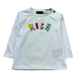 John Richmond Shirt Girocollo Tinta Unita con Logo per Neonata RIP26095TS BIANCO JOHN RICHMOND 