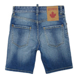 Dsquared2 Bermuda In Denim Tinta Unita per Bambino DQ1477 BLU DSQUARED2 