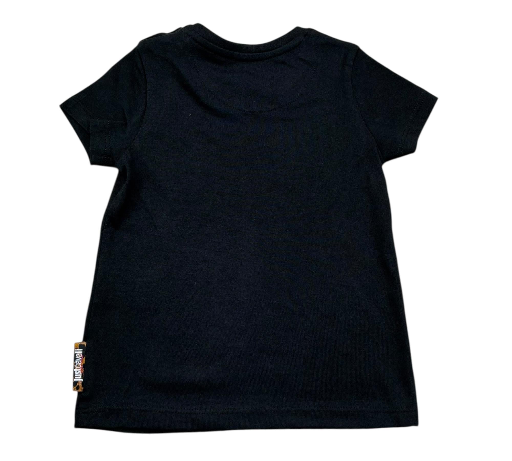 Just Cavalli T-Shirt Girocollo Tinta Unita con Logo per Neonato JIP26035CJ NERO JUST CAVALLI 