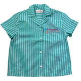 Saint Barth Camicia Mezza Manica Tinta Unita per Bambina EVERLEEE VERDE ACQUA SAINT BARTH 