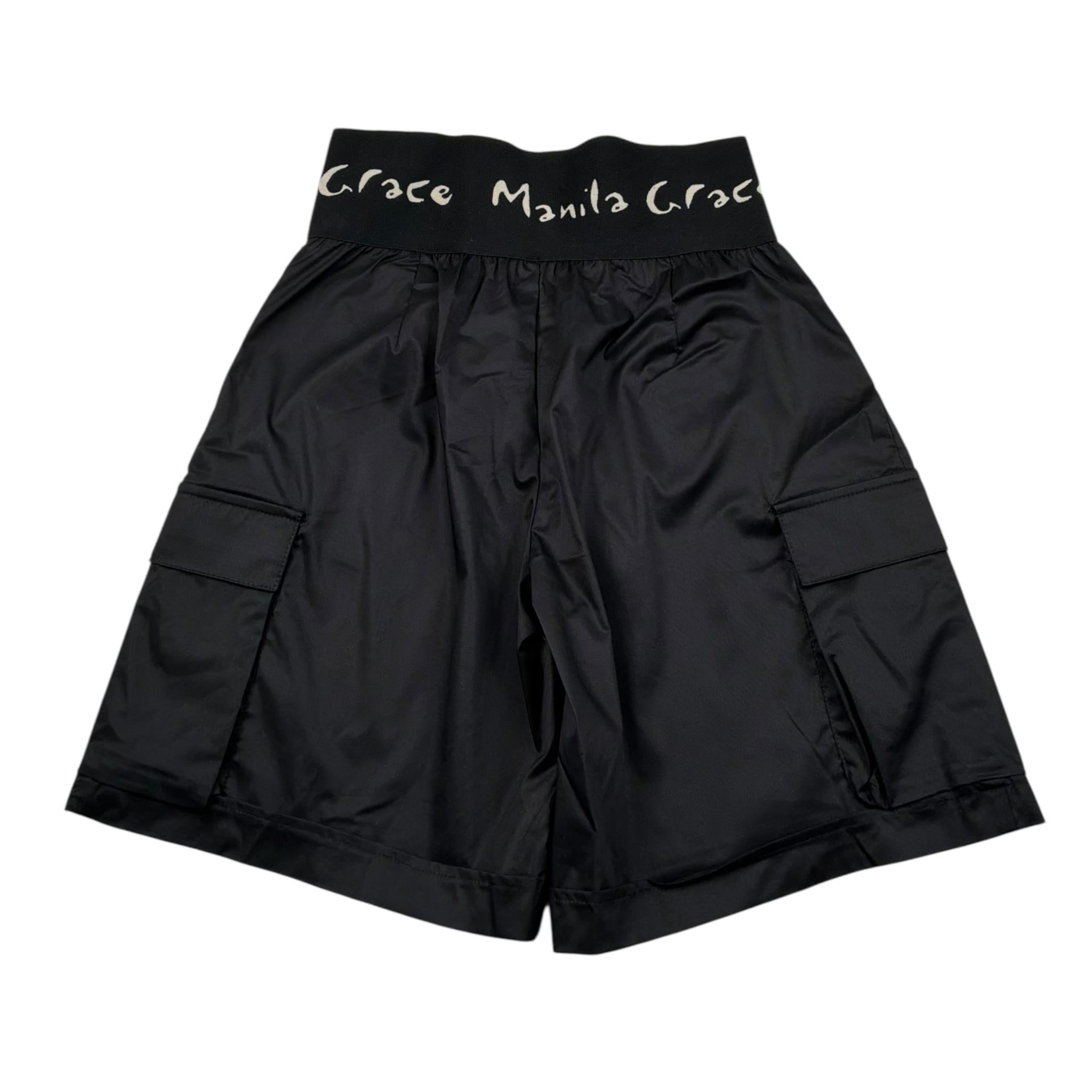 Manila Grace Short Tinta Unita con Elastico In Vita per Bambina MG2683 NERO MANILA GRACE 