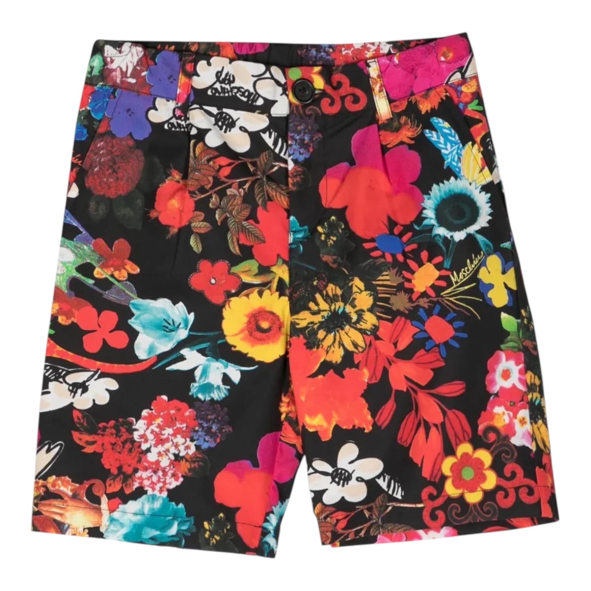 Moschino Bermuda tinta unita con Fantasia Nero per Bambino HU101T NERO MOSCHINO 