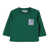 MOSCHINO shirt girocollo tinta unita con stampa in contrasto Verde per Neonato MUO00S VERDE MOSCHINO 