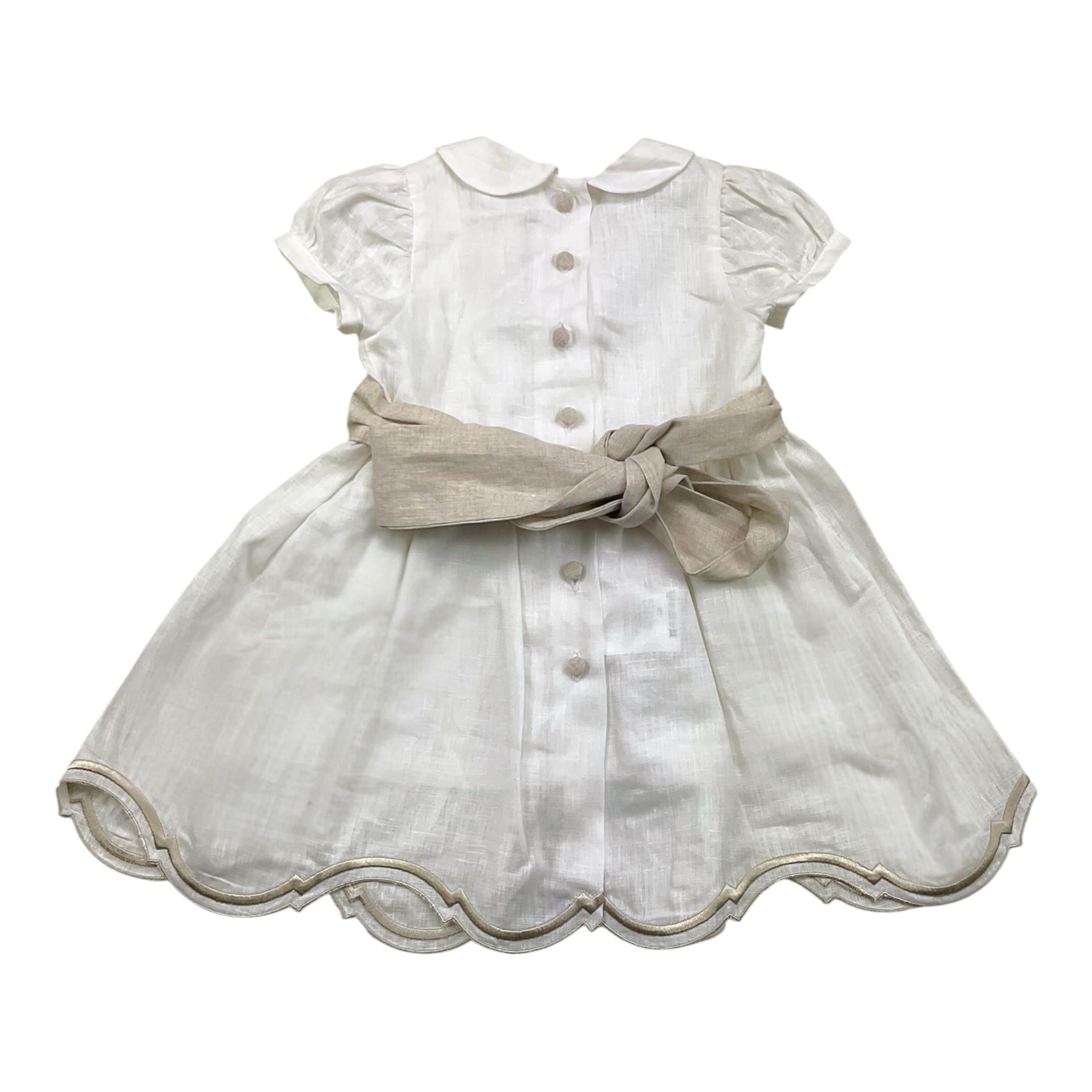 Jesvrvm Abito Mezza Manica Tinta Unita per Neonata ORIENTE BIANCO JESVRVM 