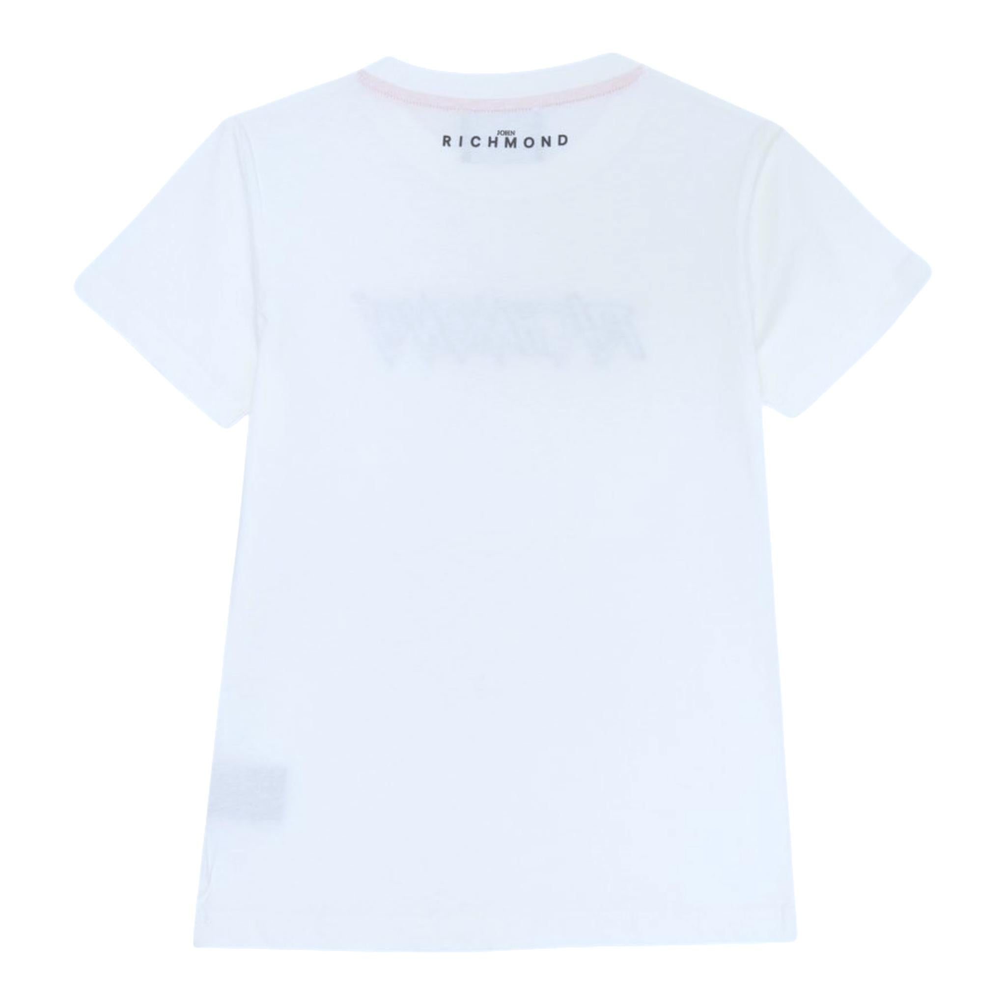 John Richmond T-Shirt Girocollo Tinta Unita con Stampa per Bambino RBP25071TS BIANCO JOHN RICHMOND 