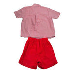 Valentina Bebes Completo 3 Pezzi T-Shirt-Camicia-Bermuda per Neonato LOVE128 ROSSO VALENTINA BEBES 