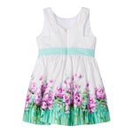 Mayoral Abito Tinta Unita con Fantasia Fiori per Bambina 3915 BIANCO MAYORAL 