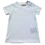 Trussardi T-Shirt Girocollo Tinta Unita con Logo per Neonato TIP26010TS BIANCO TRUSSARDI 