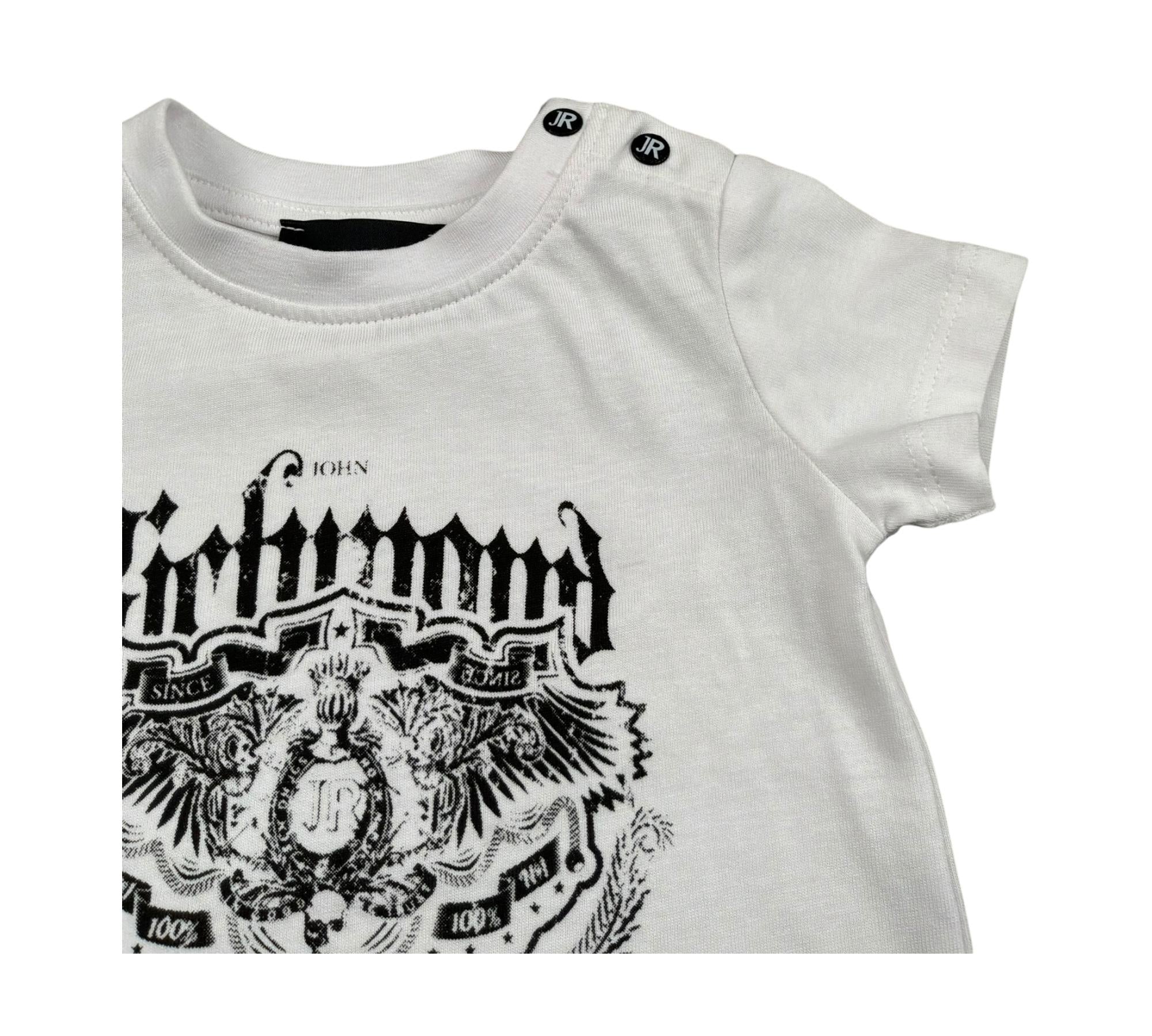 John Richmond T-Shirt Girocollo Tinta Unita con Logo per Neonato RIP26071TS BIANCO JOHN RICHMOND 