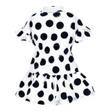 Monnalisa Abito Mezza Manica tinta unita con Stampa Pois Bianco per Bambina 11A910X BIANCO MONNALISA 
