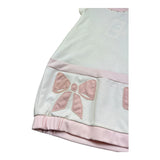 Monnalisa Abito Mezza Manica Tinta Unita con Fiocchi per Bambina 711901R8 PANNA MONNALISA 