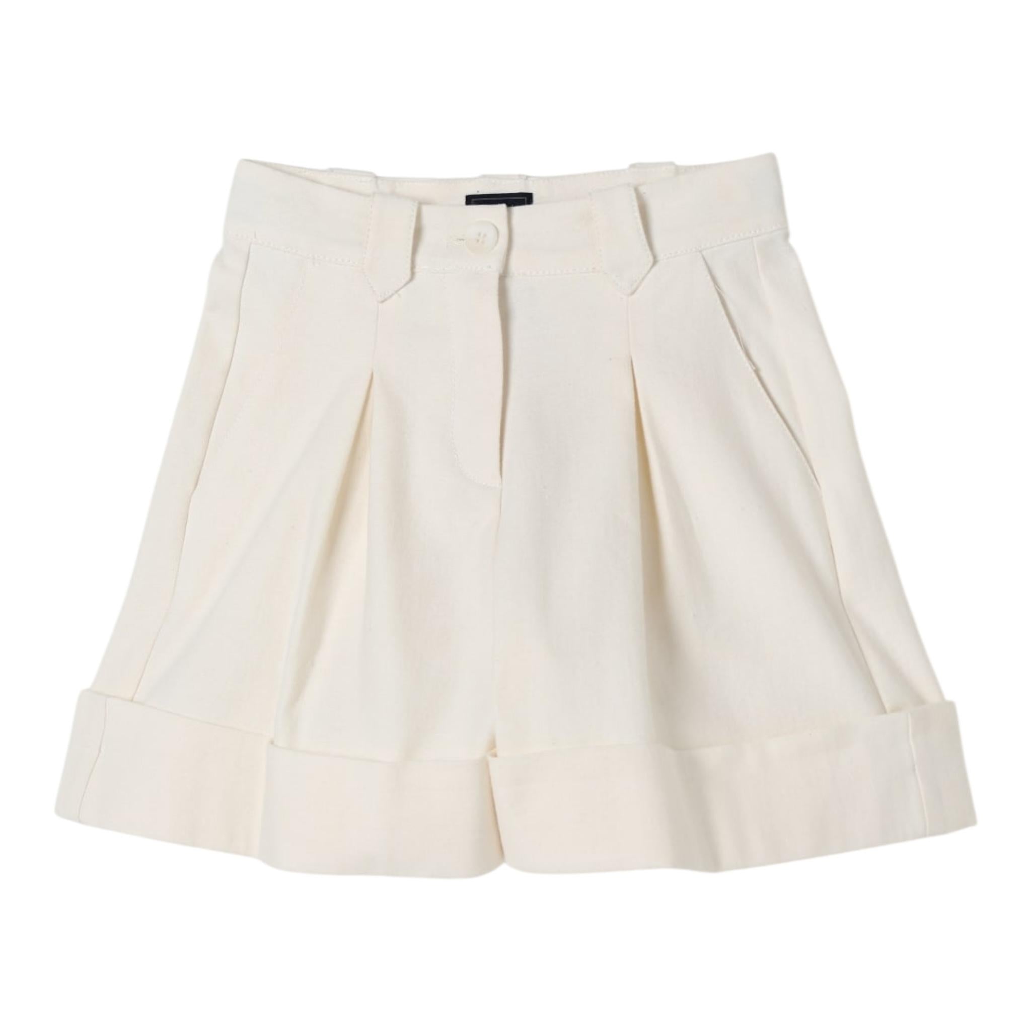 Fay Short Tinta Unita con Tasche Americane per Bambina FW6A49 PANNA FAY 