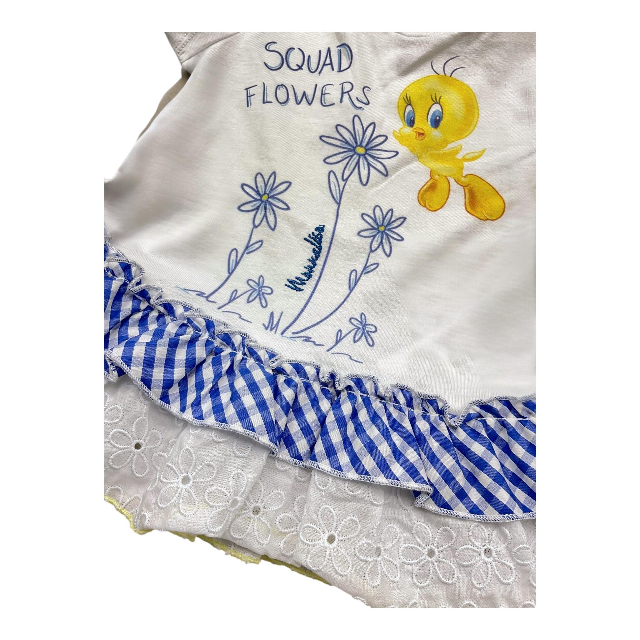 Monnalisa T-Shirt Girocollo Tinta Unita con Stampa per Neonata 399610 BIANCO MONNALISA 