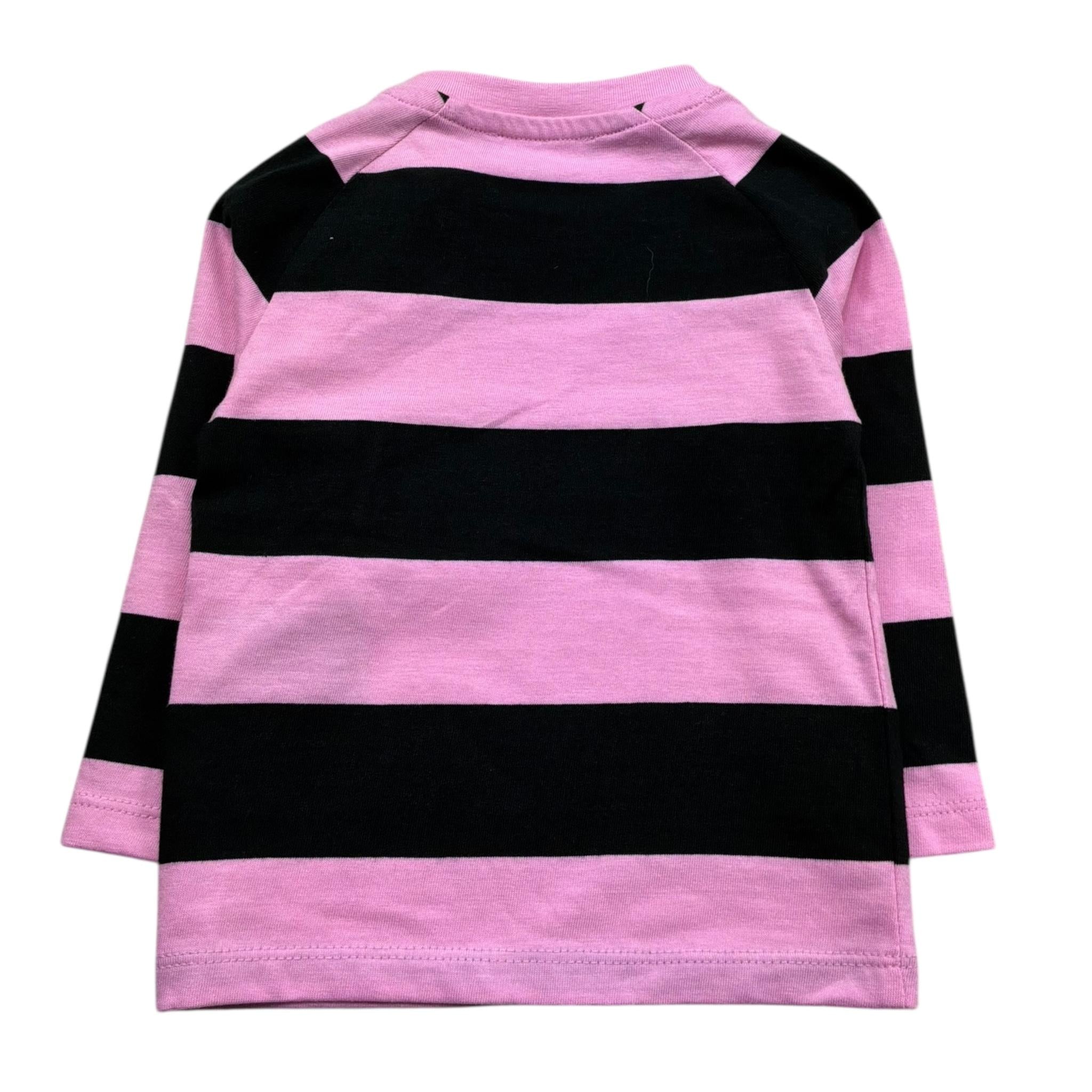 John Richmond T-Shirt Fantasia A Righe Bicolore per Neonata RIP26054TS NERO/ROSA JOHN RICHMOND 