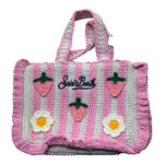 Saint Barth Borsa Tinta Unita con Applicazioni In Maglia per Bambina 00572L ROSA SAINT BARTH 