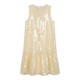 Calvin Klein Abito Giromanica Tinta Unita Paillettato per Bambina IG0IG02354ZCY BEIGE CALVIN KLEIN 