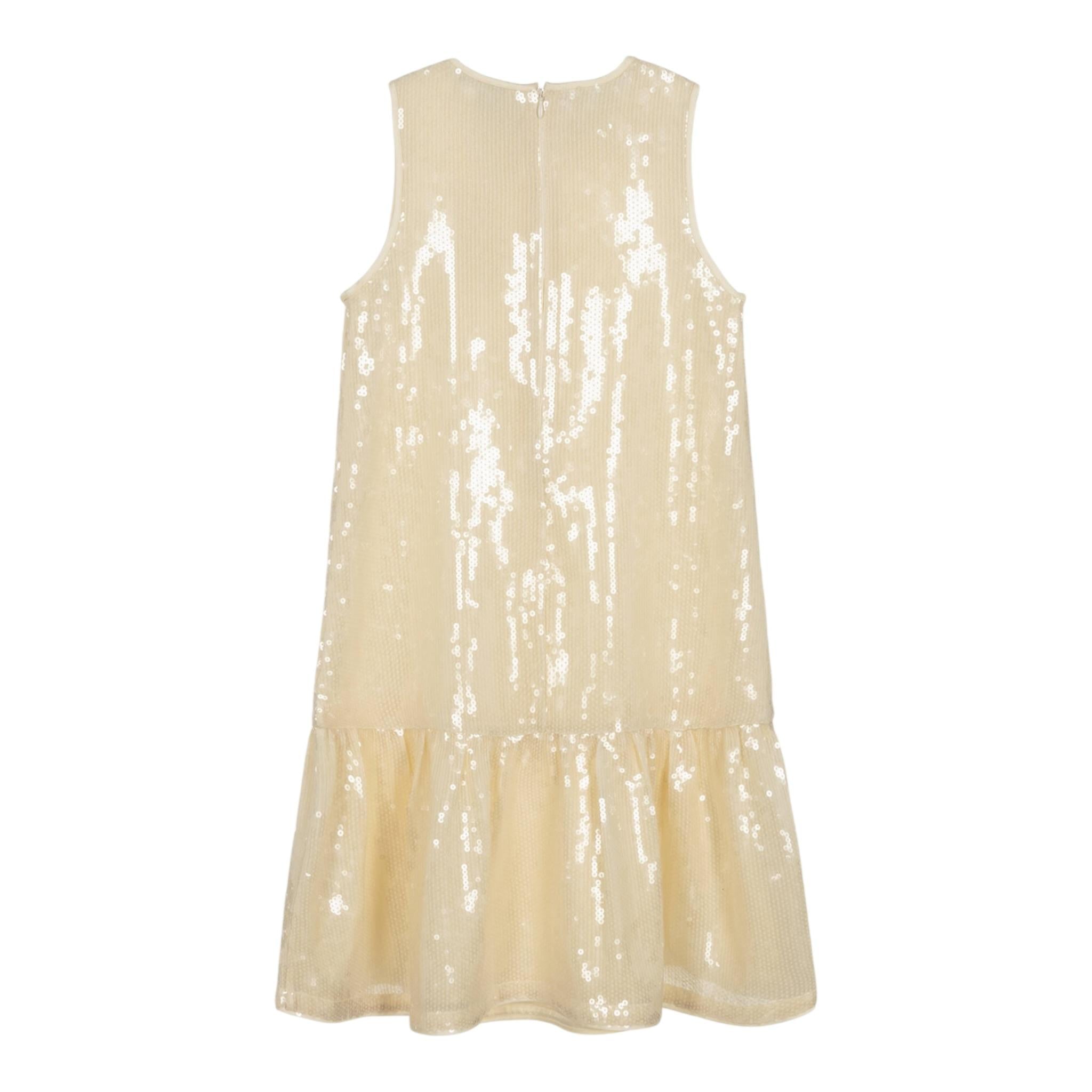 Calvin Klein Abito Giromanica Tinta Unita Paillettato per Bambina IG0IG02354ZCY BEIGE CALVIN KLEIN 