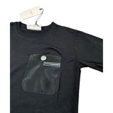 Yes London T-Shirt Girocollo Tinta Unita con Taschino per Bambino JR2148M NERO YES LONDON 