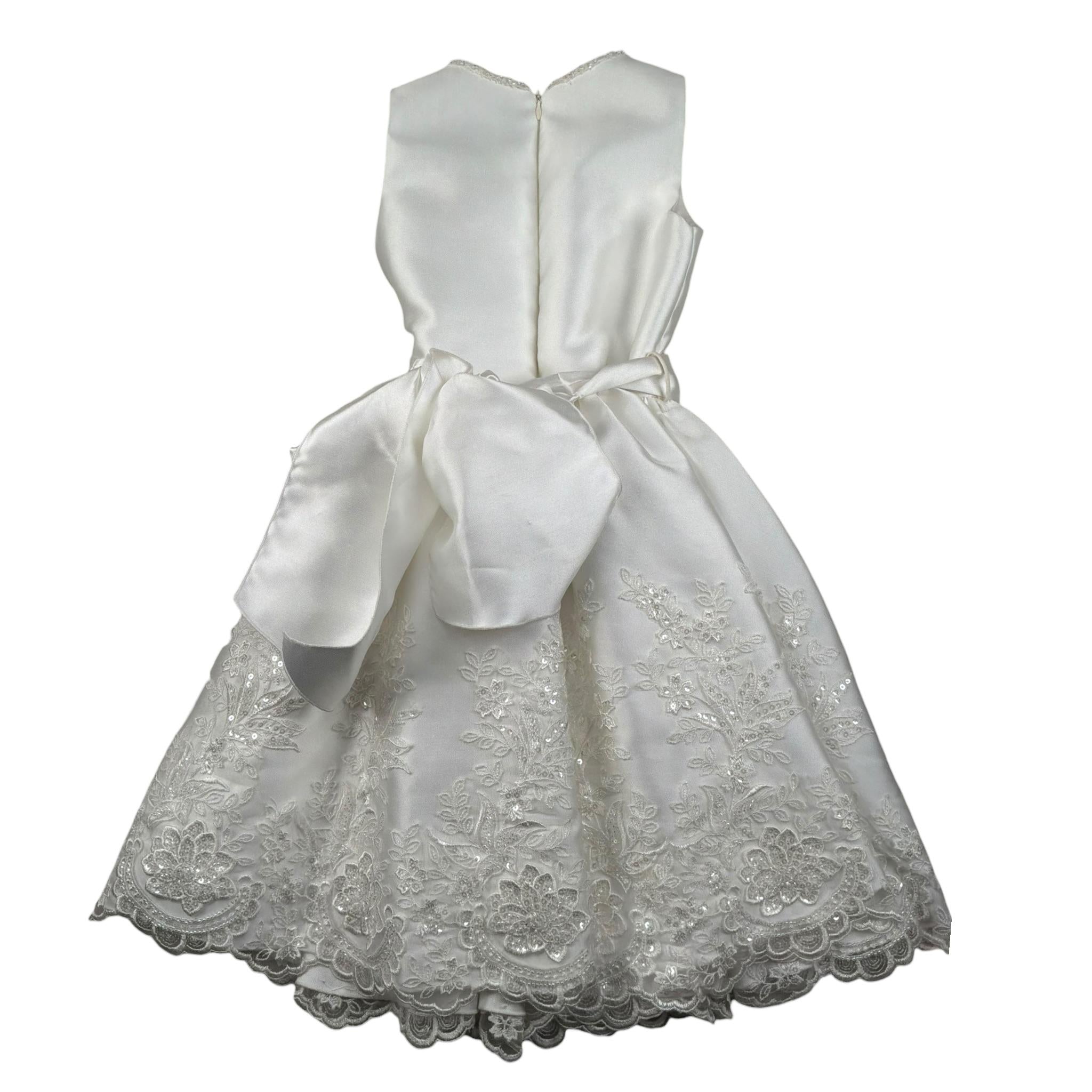 Magnifica Lulu Abito Cerimonia Giromanica Tinta Unita per Bambina PENELOPE BIANCO MAGNIFICA LULU 