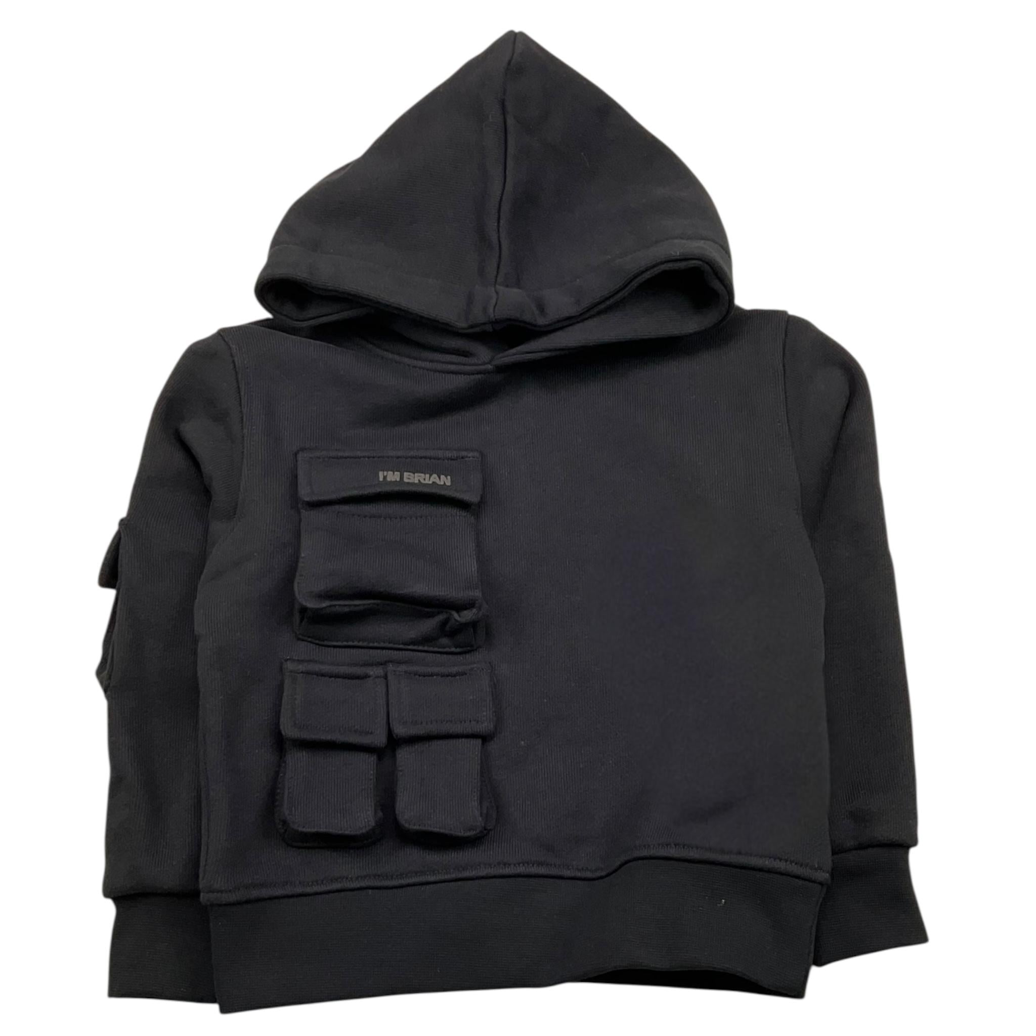 I'M BRIAN felpa chiusa con cappuccio tinta unita Nero per Neonato F3125JN NERO I'M BRIAN 
