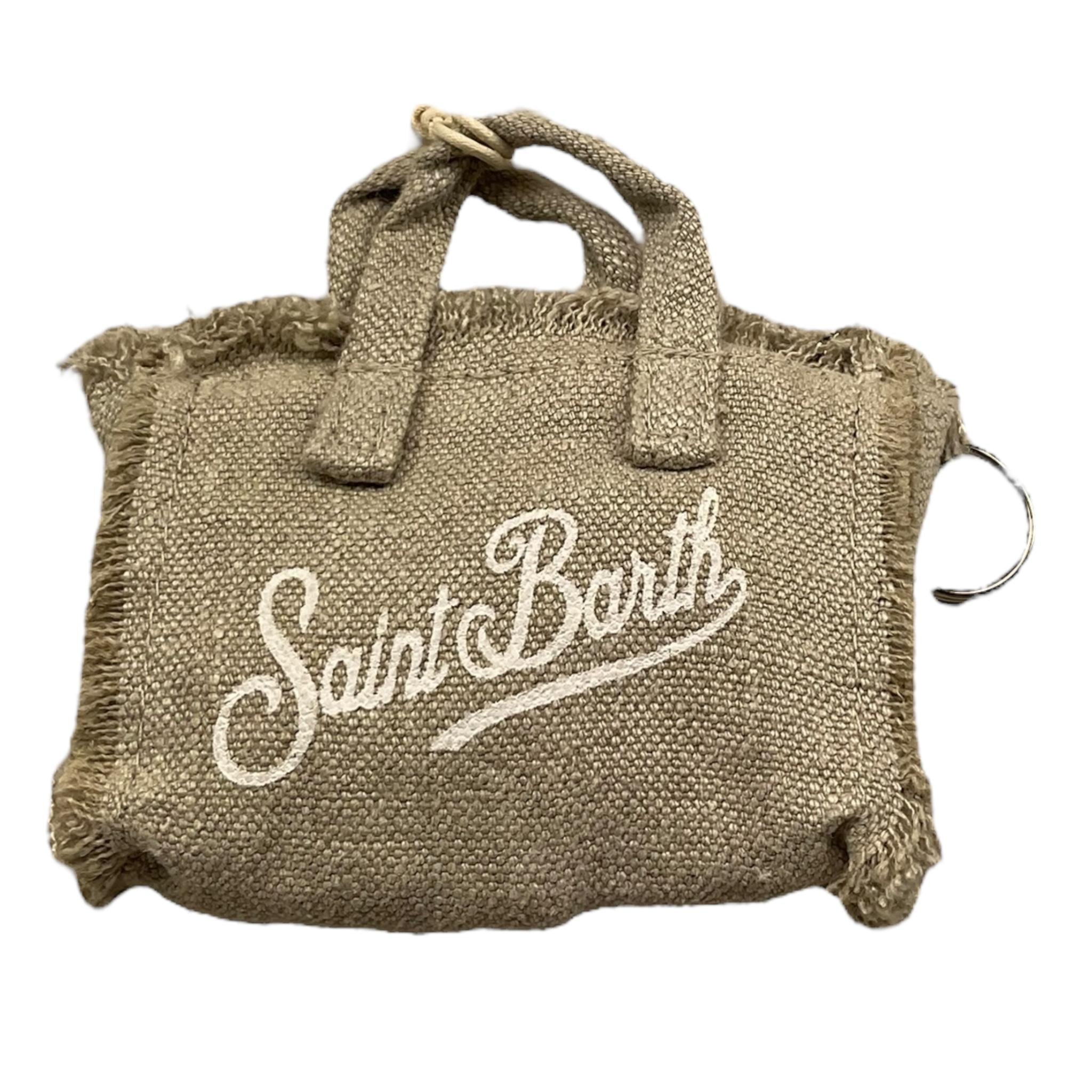 Saint Barth Ciondolo Mini Borsa Tinta Unita con Logo per Bambina KEYB004 BEIGE SAINT BARTH 