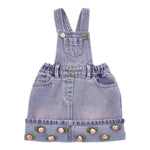 Monnalisa Salopette In Denim Tinta Unita con Applicazioni per Neonata 39E701 VIOLA MONNALISA 