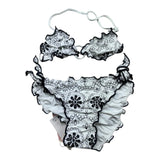 Saint Barth Costume 2 Pezzi Triangolo-Slip Tinta Unita Fantasia  per Bambina CRIS0001 BIANCO SAINT BARTH 