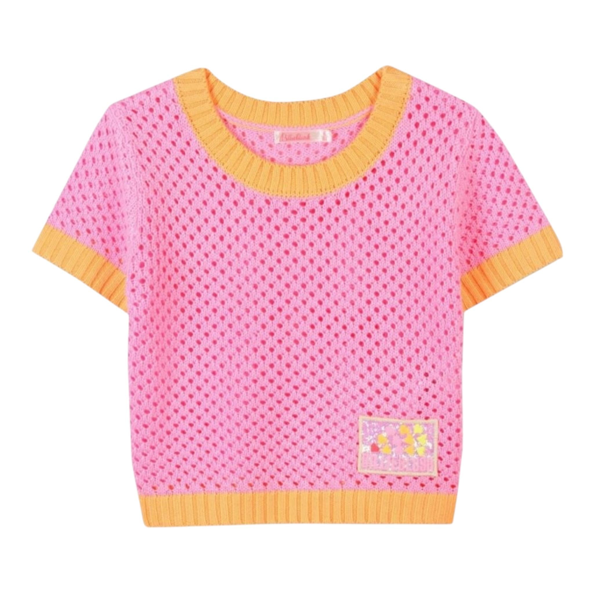 Billieblush Maglia Mezza Manica Traforata per Bambina U21071 ROSA BillIEBLUSH 