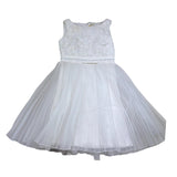 Monnalisa Abito Cerimonia Tinta Unita con Ricami per Bambina 799901 PANNA MONNALISA 