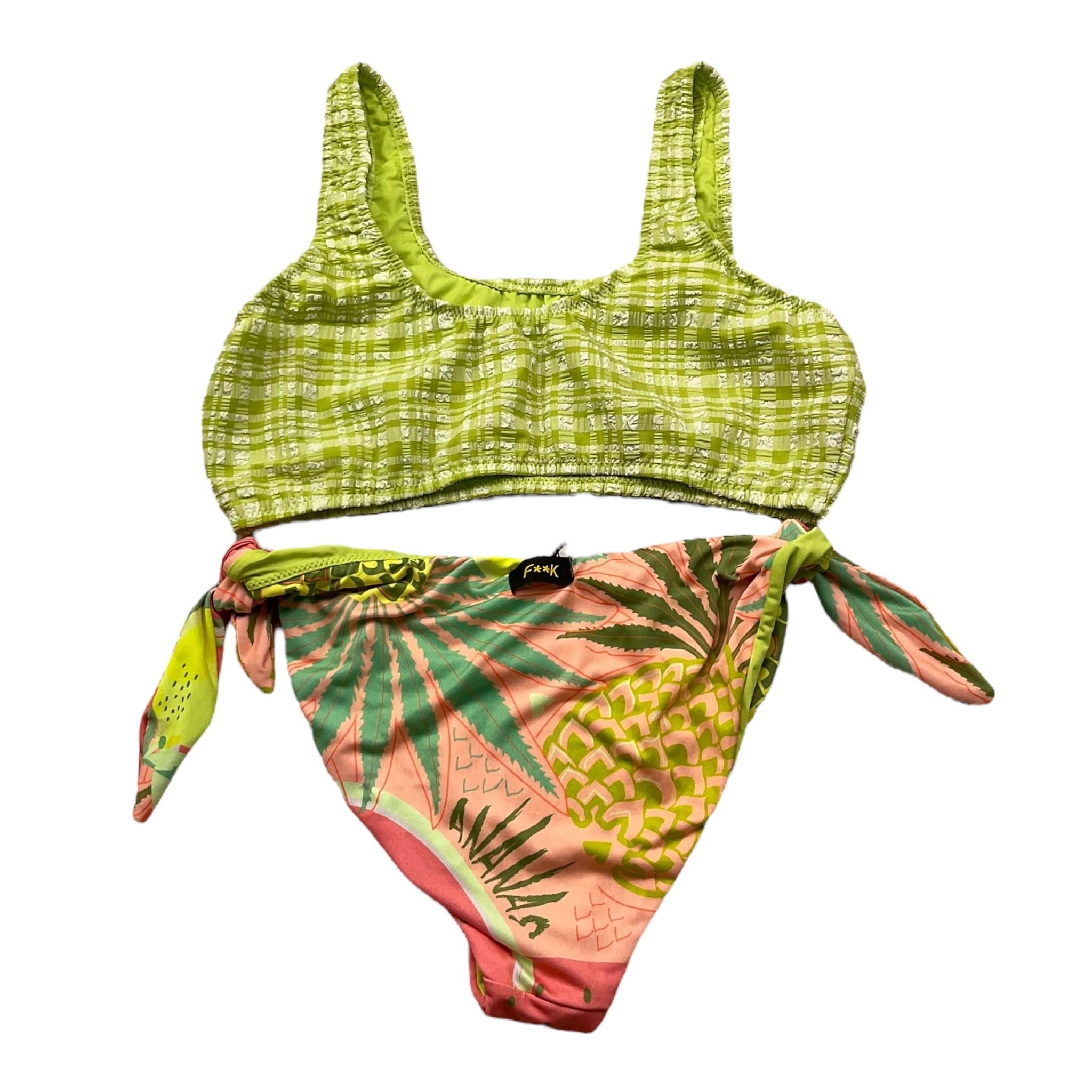 F**K Costume 2 Pezzi Top-Mutandina per Bambina FJ25G1D02UAX VERDE F**K 