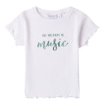 Sarabanda T-Shirt Girocollo tinta unita con Stampa Bianco per Bambina 0B445 BIANCO SARABANDA 