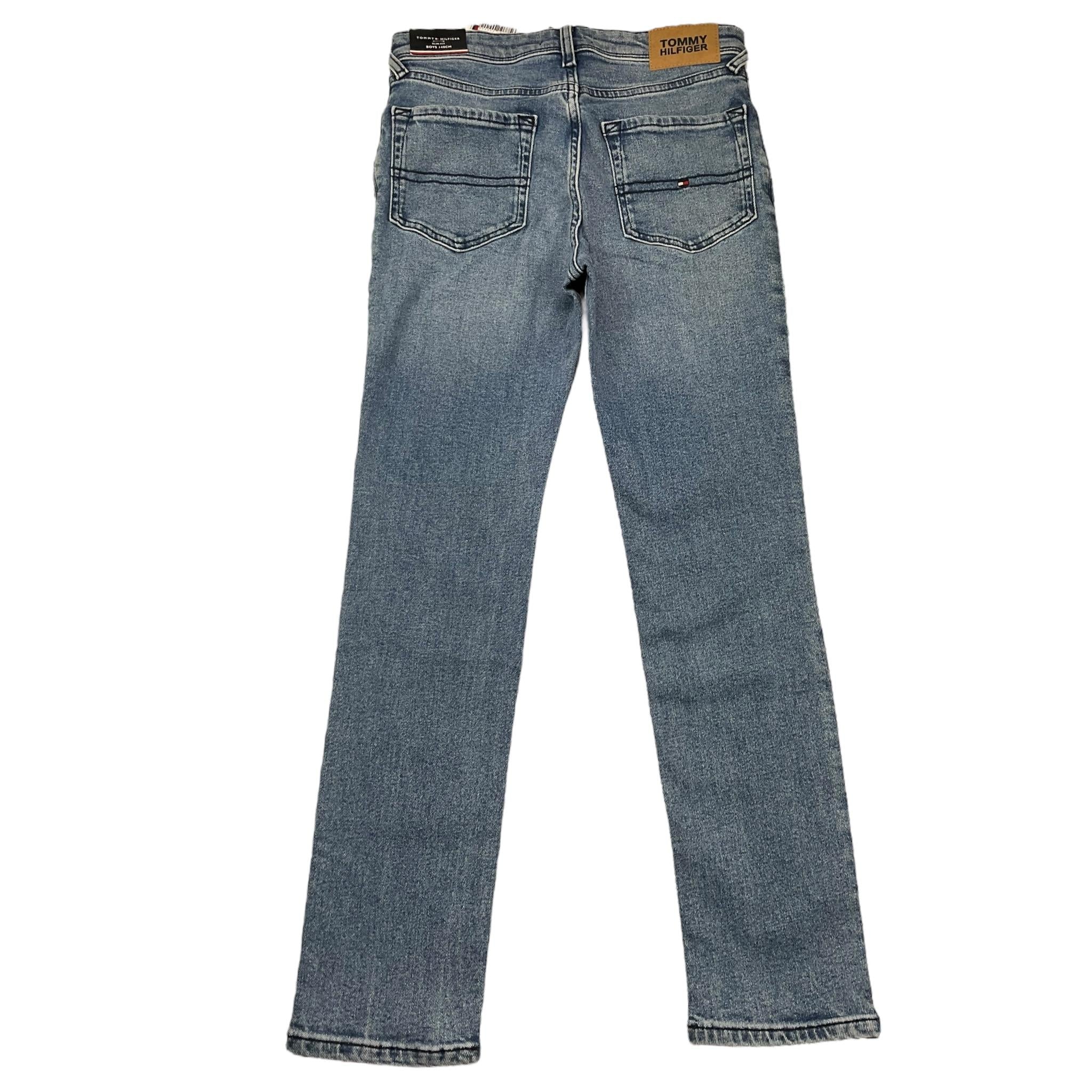 Tommy Hilfiger Jeans Tinta Unita con Girovita Regolabile per Bambino KB0KB08267 AZZURRO TOMMY HILFIGER 