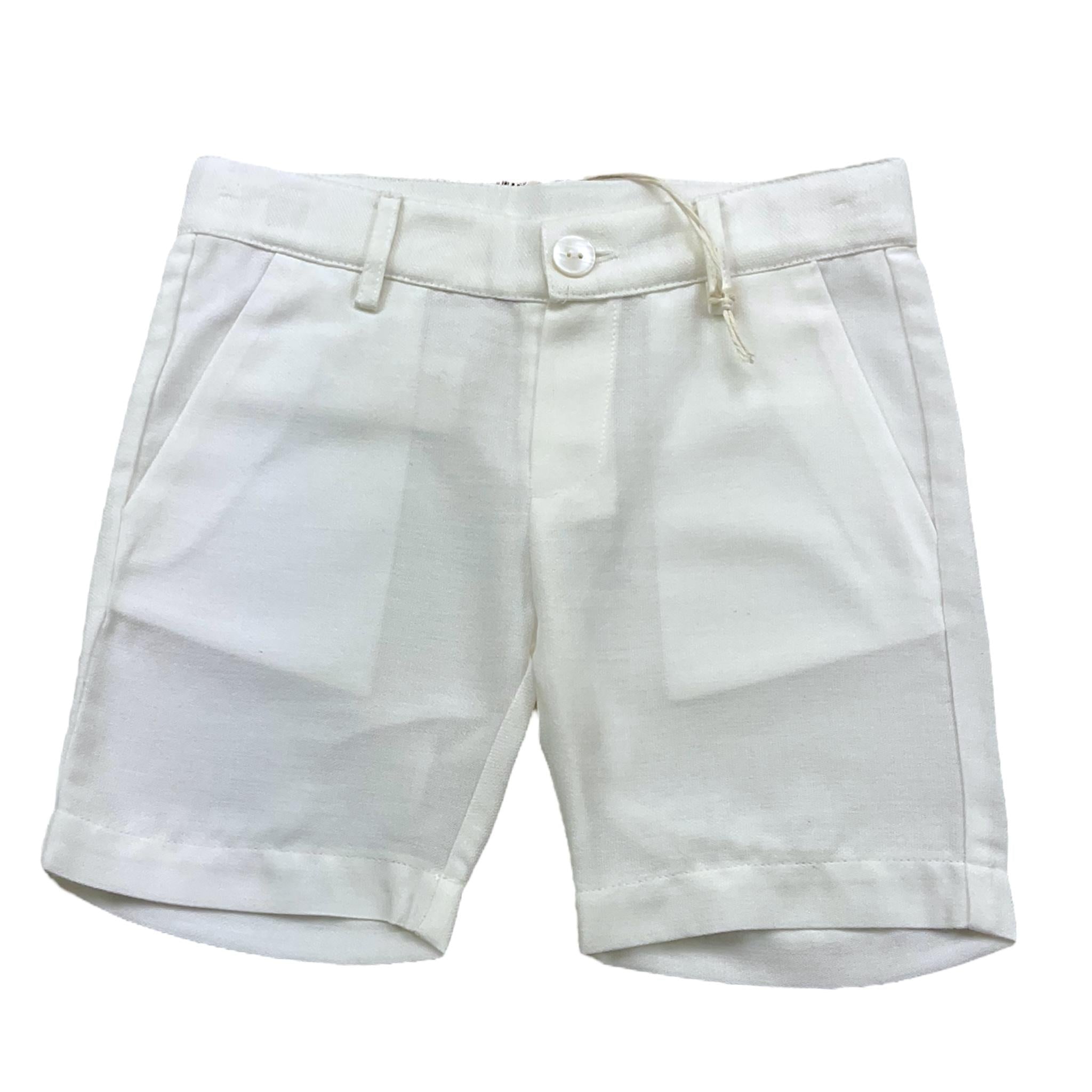 Little Bear Bermuda Tinta Unita con Girovita Regolabile per Bambino 6203 BIANCO LITTLE BEAR 