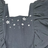 Petit Indi Tuta Tinta Unita con Stampa per Bambina SS25BK5026 GRIGIO PETIT INDI 