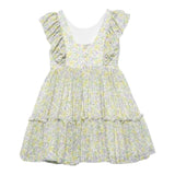 Abel & Lula Abito Tinta Unita con Fantasia Fiori per Bambina 5046 BIANCO ABEL & LULA 