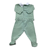 Isabel & Martinez Completo 2 Pezzi Shirt-Ghettina Tinta Unita per Neonato IM25N472 VERDE ISABEL & MARTINEZ 