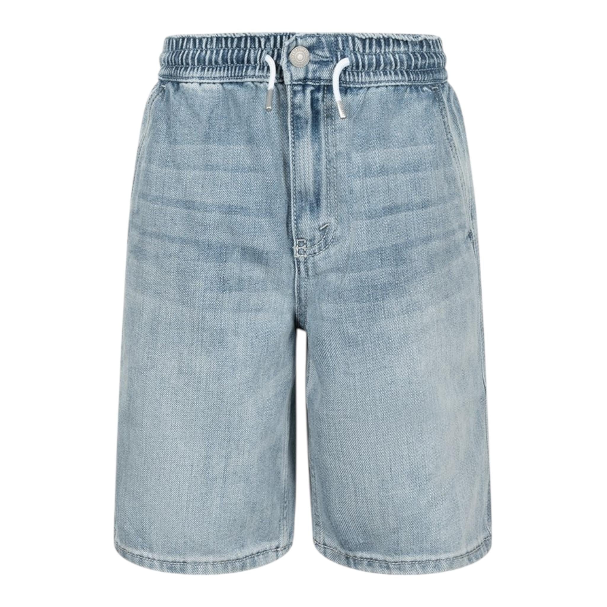Levi'S Bermuda In Denim Tinta Unita con Elastico In Vita per Bambino 9EH003 AZZURRO LEVI'S 