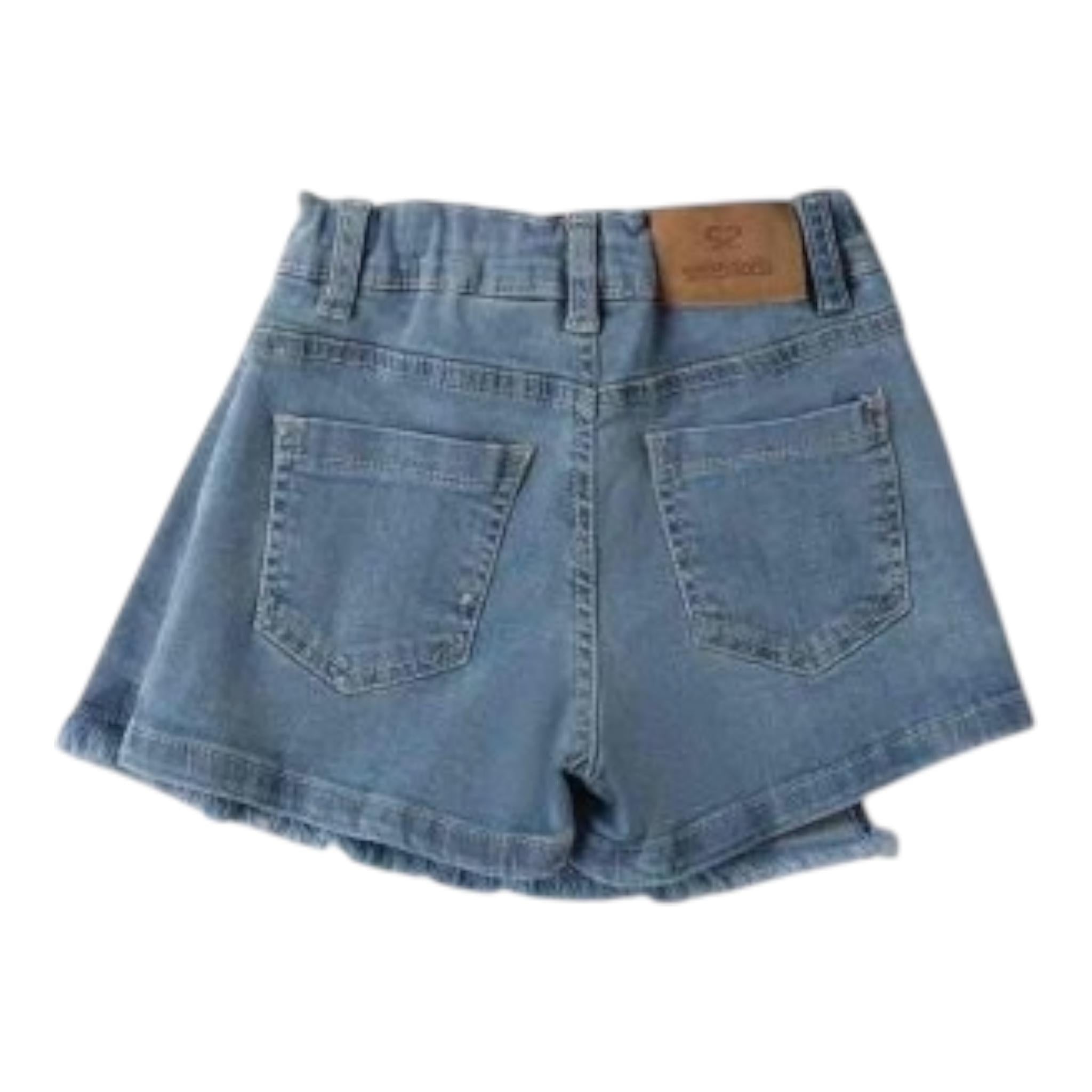 Sarabanda Short In Denim Modello Gonna per Neonata 0B328 AZZURRO SARABANDA 