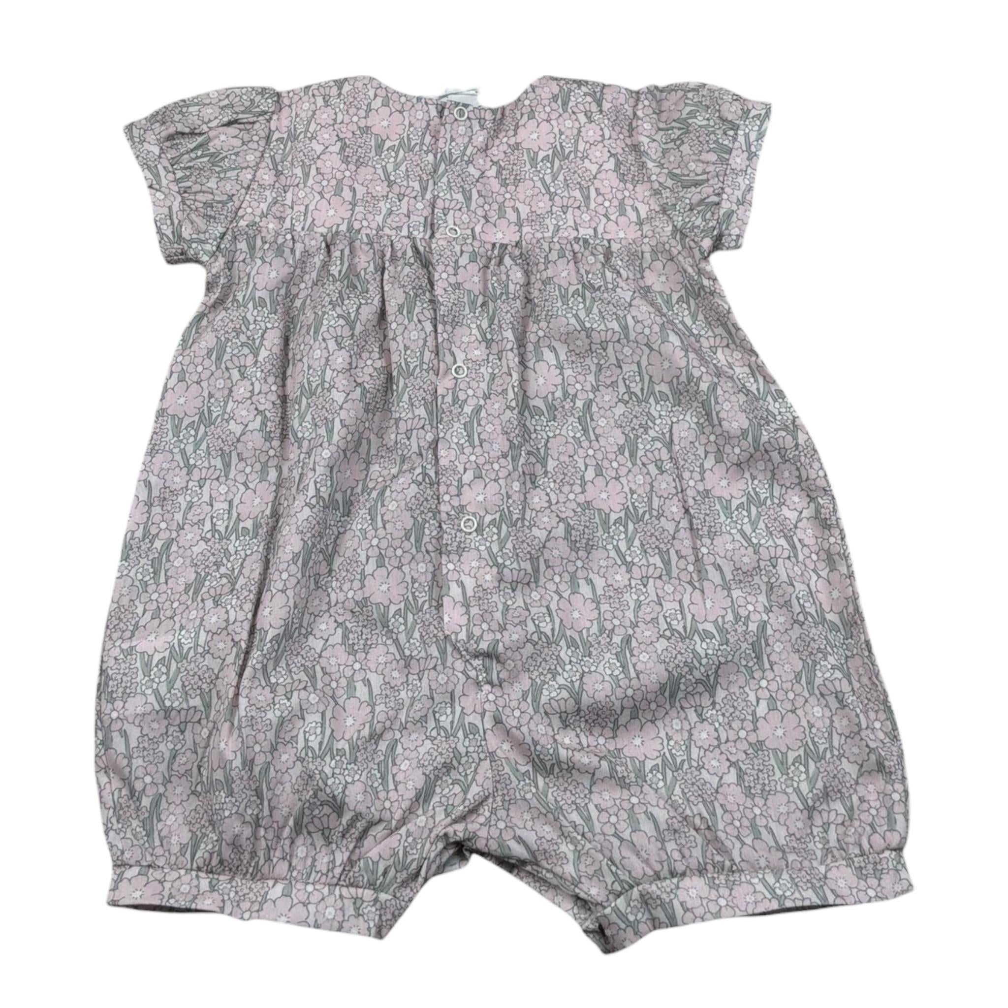 Lalalu' Pagliaccetto Tinta Unita con Stampa Fiori per Neonata PAL0010P ROSA LALALU' 